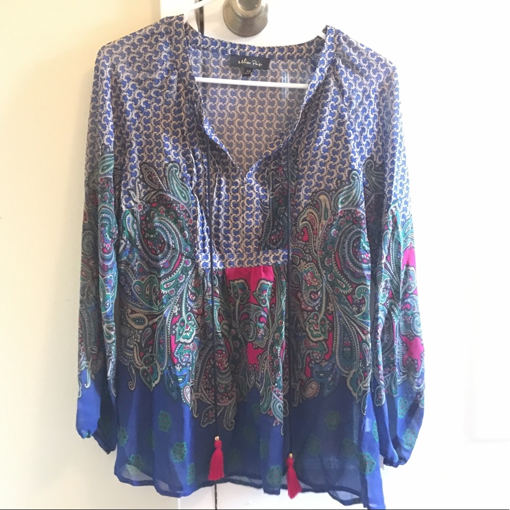 NWOT Melissa Paige size 0/2 sheer shirt
